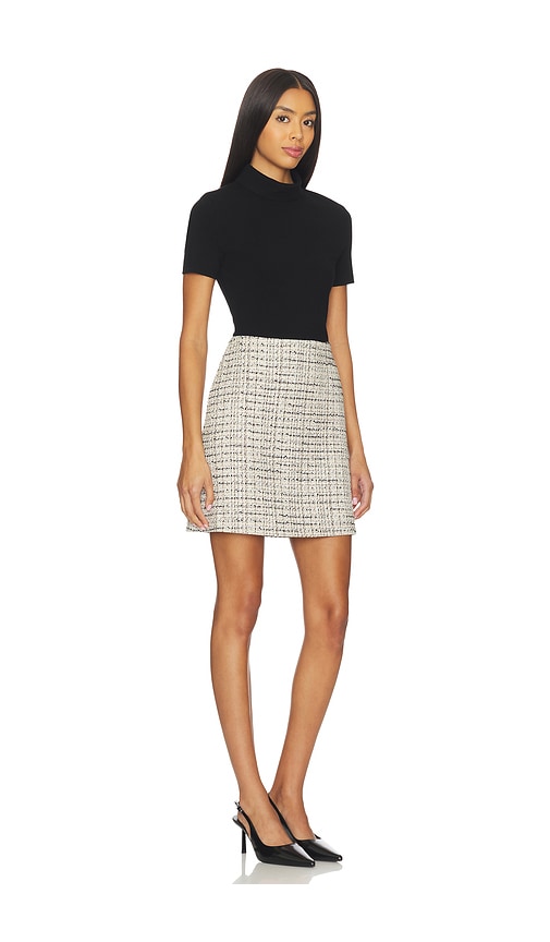 Theory Short Sleeve Roll Neck Dress In Multi