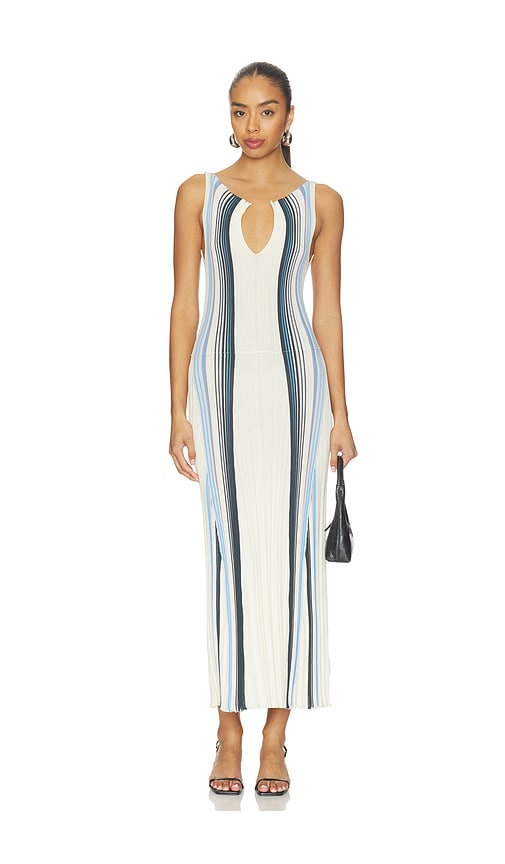 Theory Drape Tank Dress en WhiteBlue Taille M Also en S XS L 532$