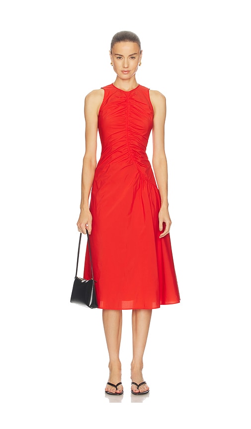 theory overlay midi dress Theory Sheer-Overlay Linen-Blend Midi Dress In Black - 64% Off