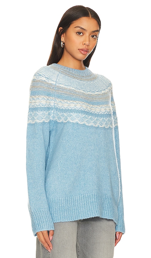 Shop Theory Fair Isle Sweater In Baby Blue