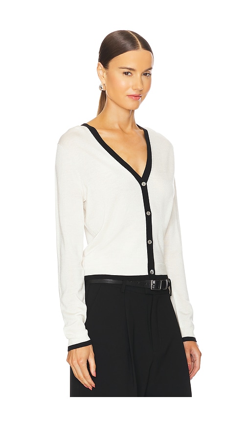Tipped Cardigan in Cream. - size S (also in L)