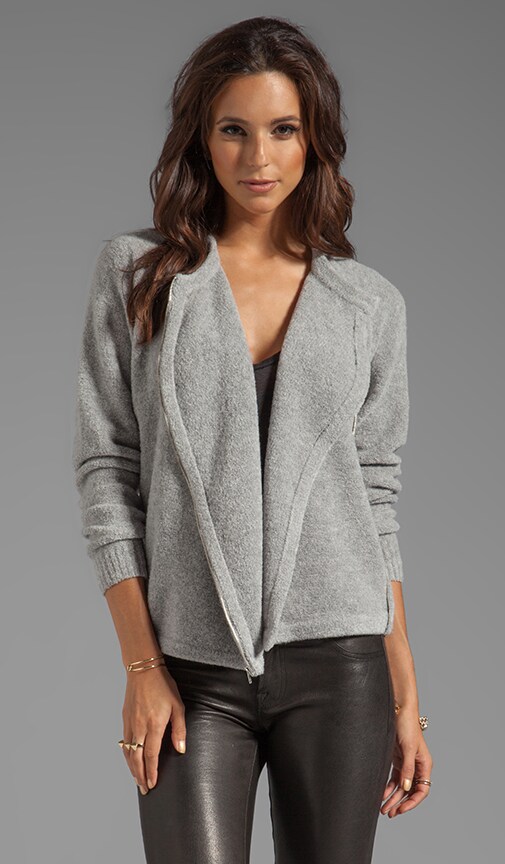 Cynth B Boucle Sweater with Asymmetrical Zip