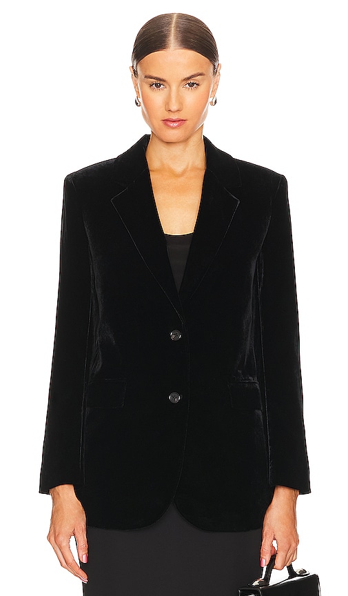 Shop Theory Slim Tailored Velvet Jacket In Black