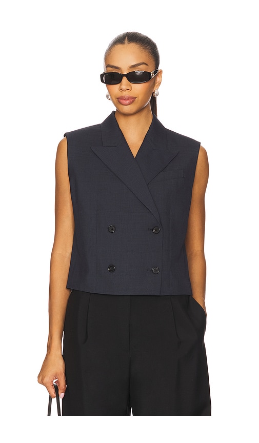 Peak Double Breasted Vest in Navy. - size 0 (also in 00, 10, 2, 4, 6, 8) - Theory - Modalova