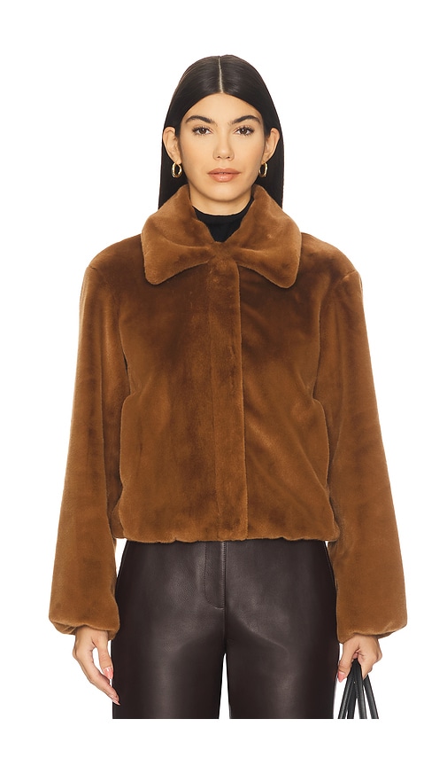 Theory Faux Fur Jacket In Brown