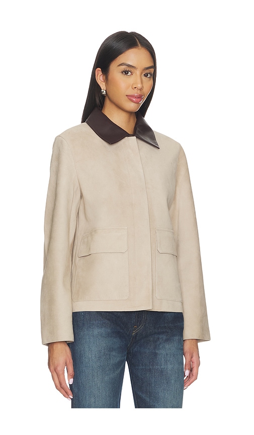  Theory Jacke Mit Boxy-form Patch In Tan. Größe S. Also In Xs, M, L. 