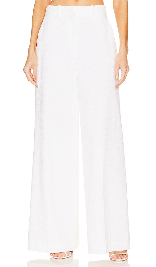 Theory High Waist Wide Trouser In White