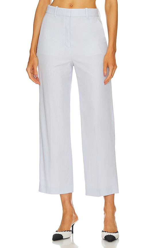 Theory High Waisted Straight Leg Pant In White