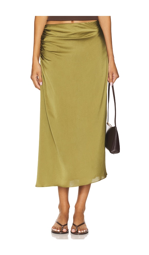 Theory Side Ruched Skirt In Green