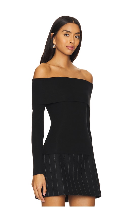 Shop Theory Long Sleeve Off The Shoulder Top In Black