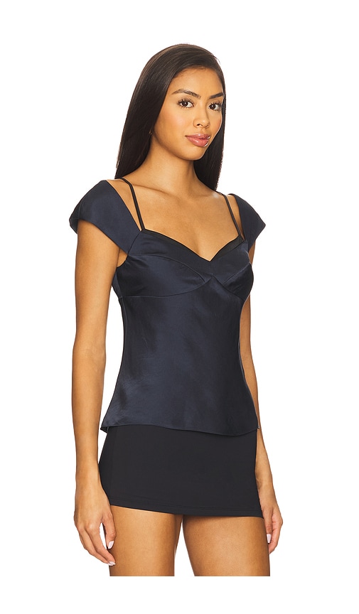 Theory Peek Camisole Layered Look Sleeveless Top In Blue