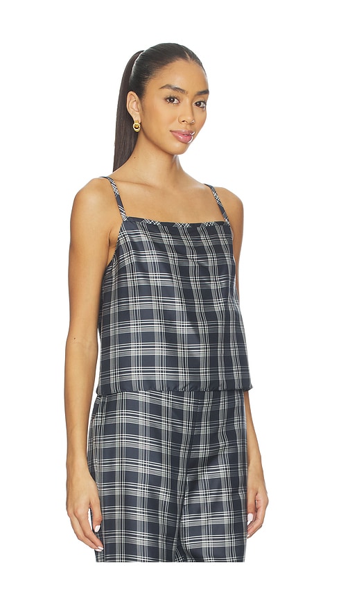 Theory Bind Strap Plaid Top In Multi