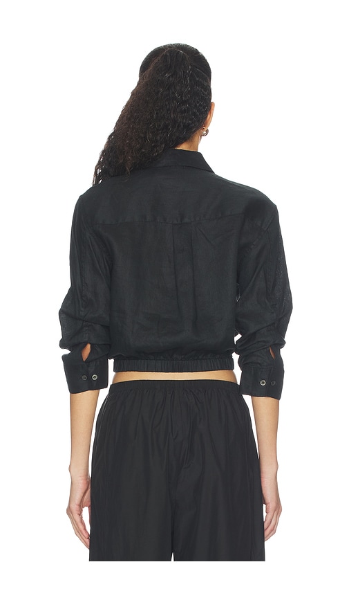 Theory Linen Fixed Sleeve Cropped Shirt | Thumbnail 3