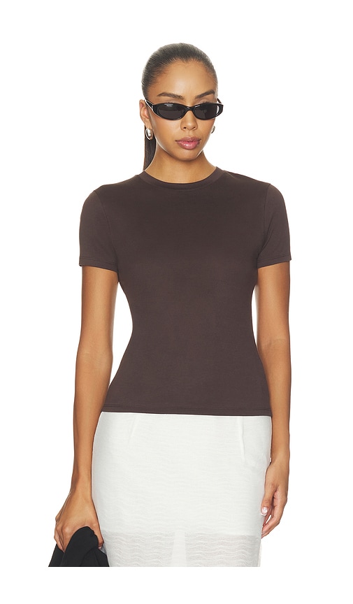 Theory Tiny Apex Tee In Cacao
