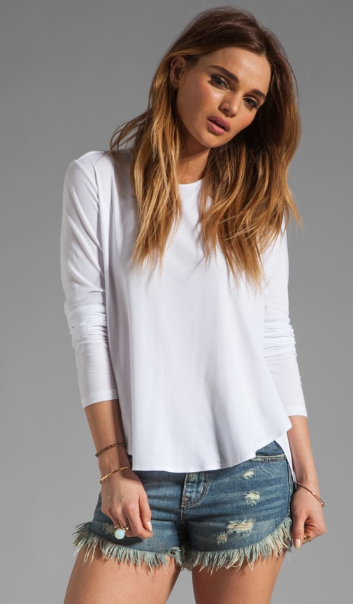 Ribbed Viscose Alania B Long Sleeve Tee