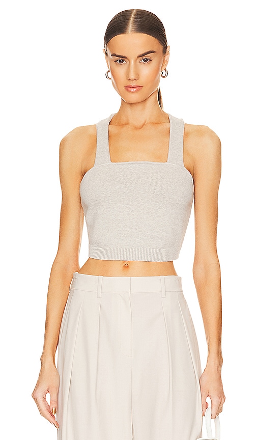 Theory Women's Cashmere-blend Cropped Tank Top In Light Heather Grey