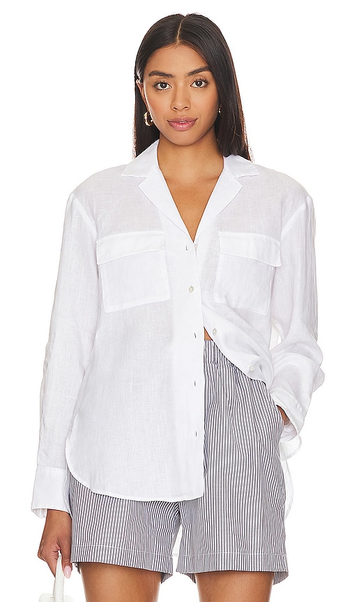 Theory Notch Shirt Relaxed in White | REVOLVE