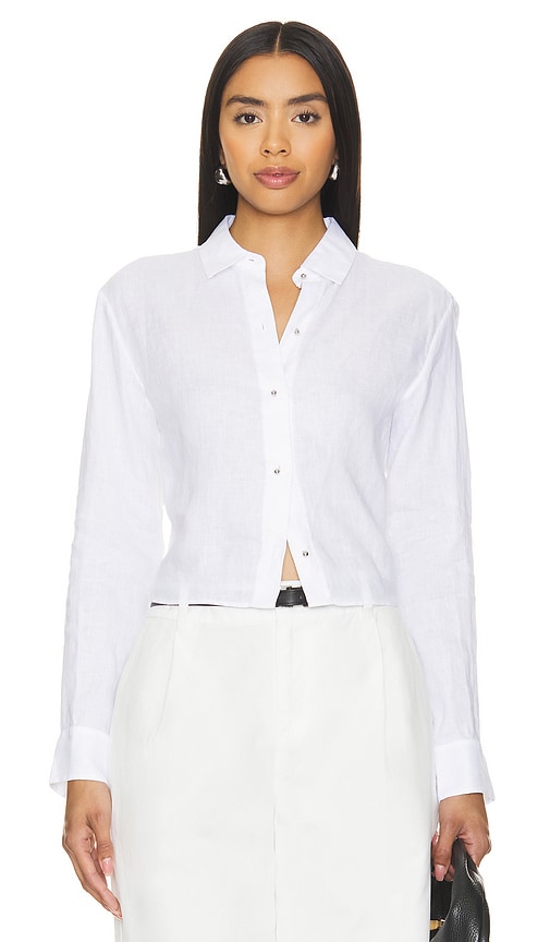Shop Theory Crop Taper Shirt In White
