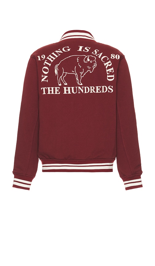 Shop The Hundreds Team Fleece Jacket In Burgundy