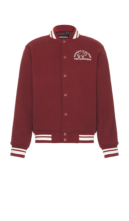 Shop The Hundreds Team Fleece Jacket In Burgundy