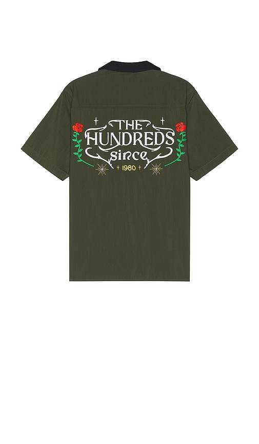 Shop The Hundreds Giles Short Sleeve Woven Shirt In 밀리터리 그린