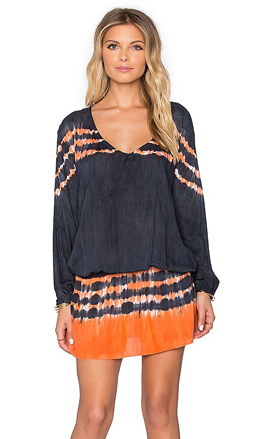 Tiare Hawaii Becky Dress in Black & Orange