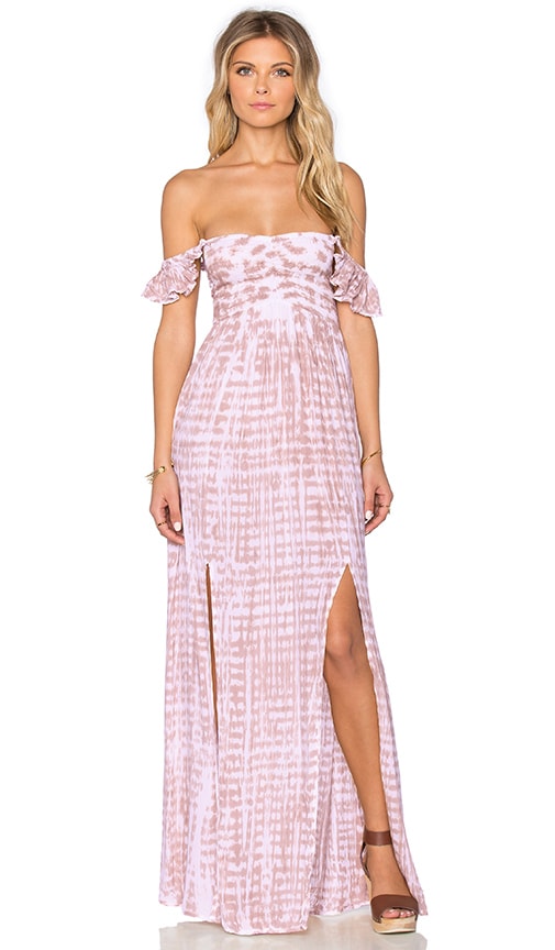 Tiare Hawaii Hollie Off shoulder Dress in Raffia & Skin & White | REVOLVE