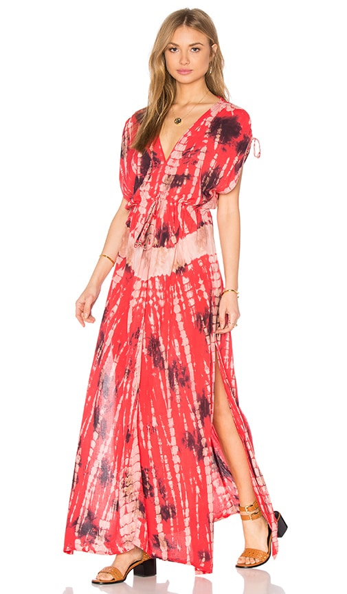 Tiare Hawaii Audrey Dress in Polen Red & Black
