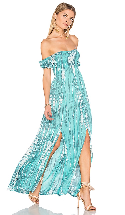 Tiare Hawaii Hollie Maxi Dress in Aqua & Grey Tie Dye | REVOLVE