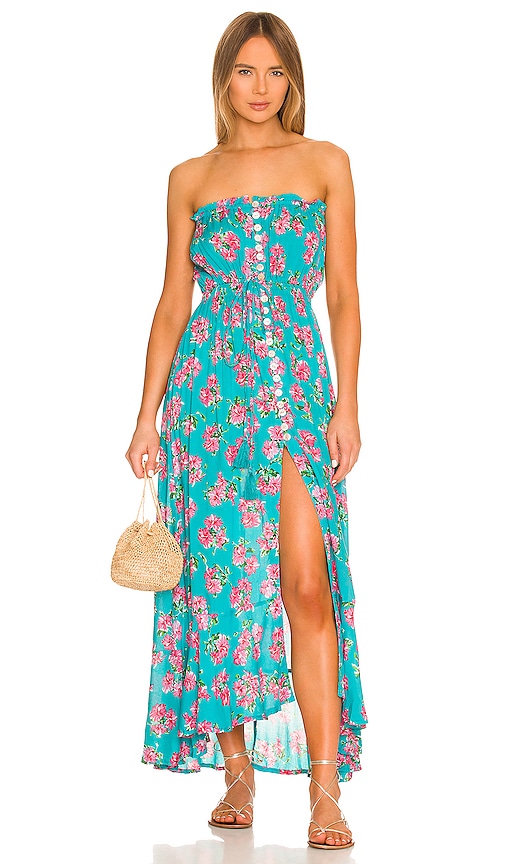 Shop Tiare Hawaii Ryden Maxi Dress In Teal