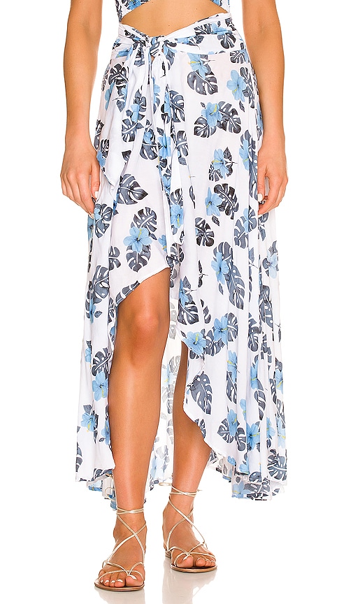 Tiare Hawaii Azure Wrap Skirt In Blue