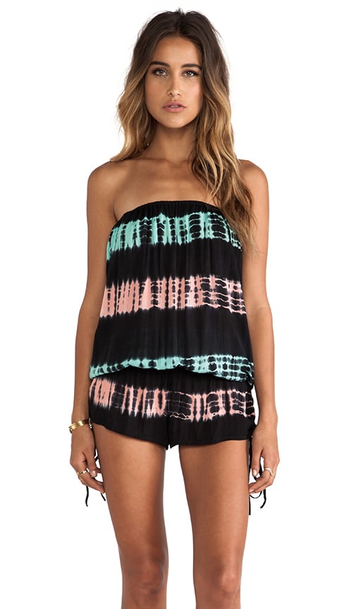 tie dye strapless romper