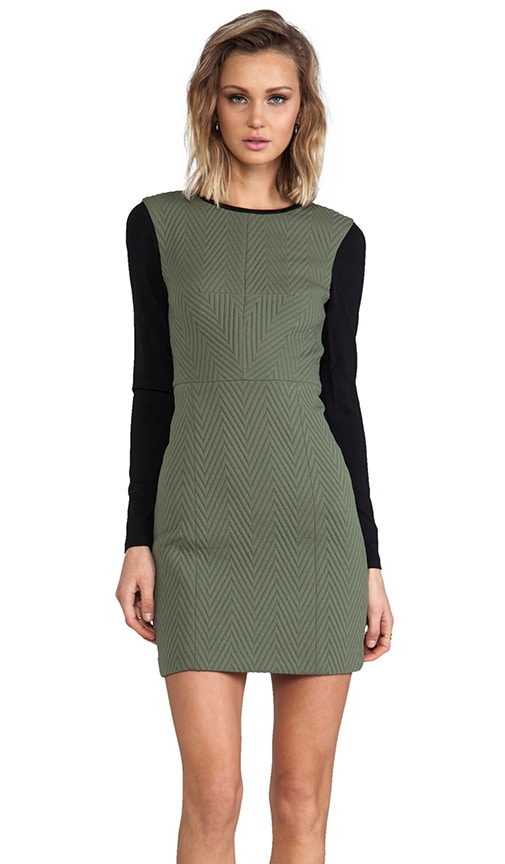 Quilted Zig Zag Fitted Dress