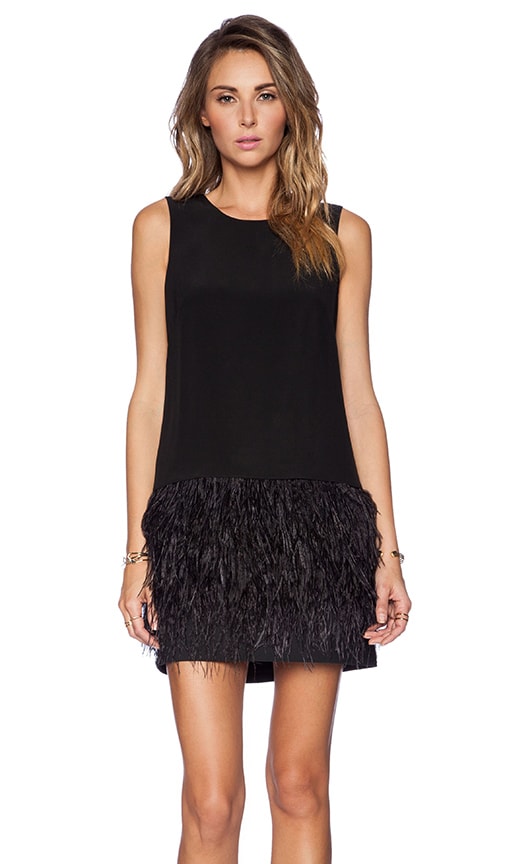 revolve feather dress