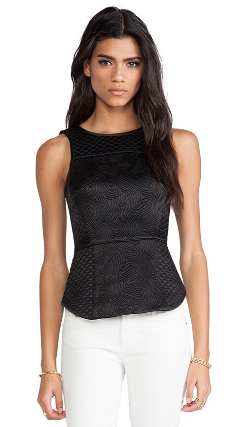 Quilted Matlasse Peplum Tank