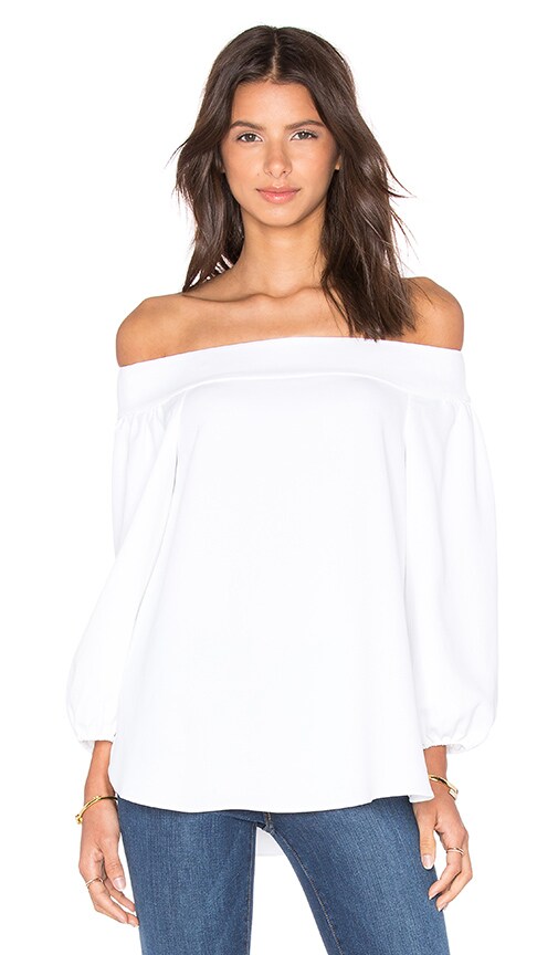 Tibi Off Shoulder Top in White