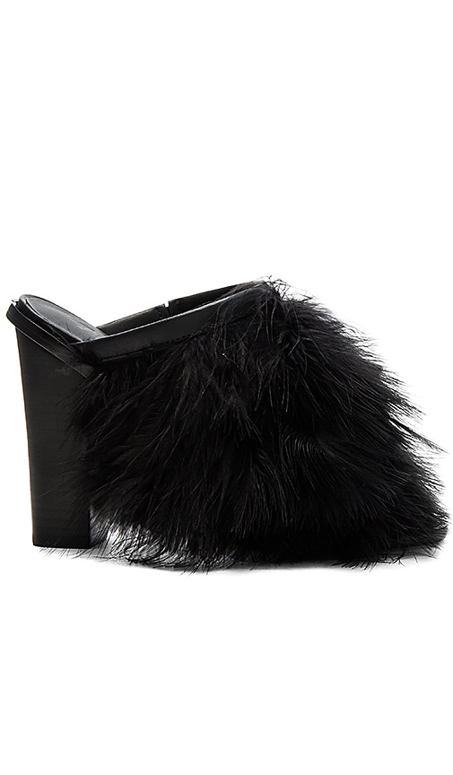 black feather mules