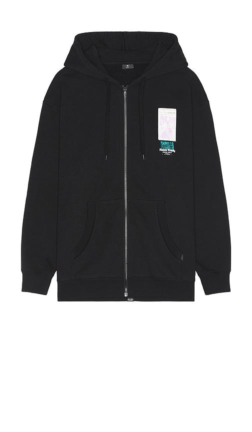 Shop Thrills Natural Remedy Zip Hoodie In 黑色