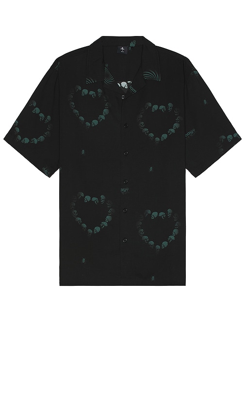 Shop Thrills Controlled Damage Bowling Shirt In Black