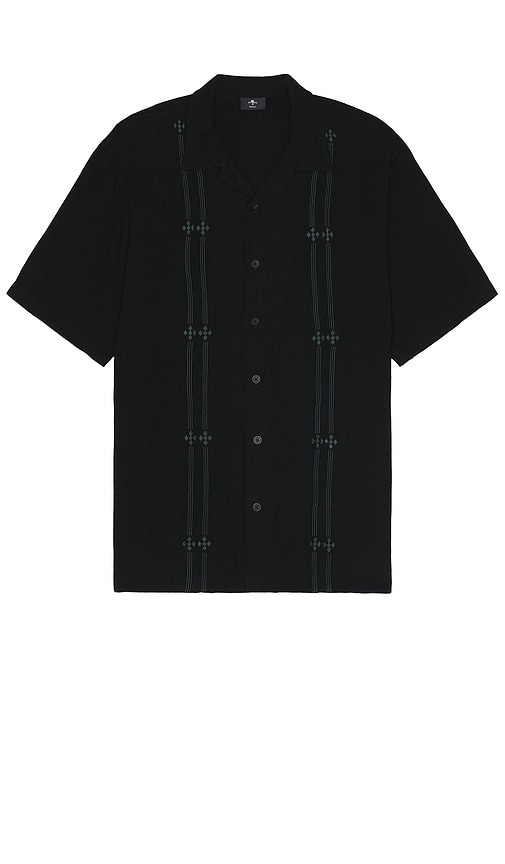 Thrills Arch Bowling Shirt In Black