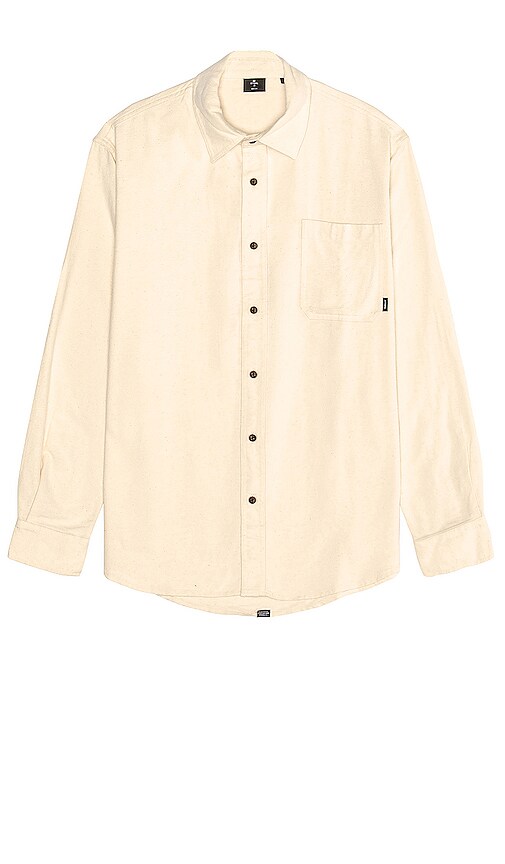 THRILLS Ops Oversized Long Sleeve Flannel Shirt in Unbleached