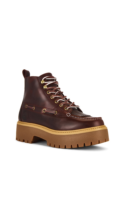 Timberland Stone Street Platform Hiking Boot In Burgundy