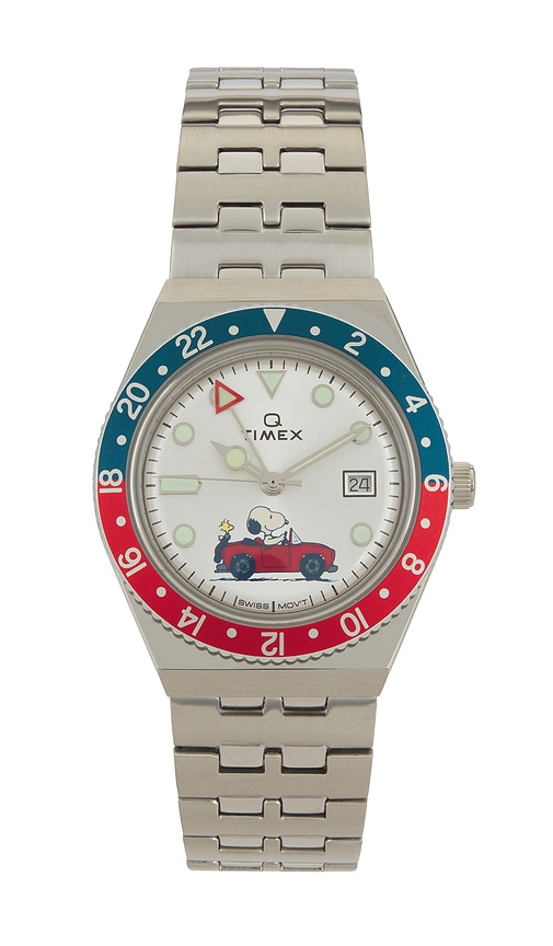 Peanuts Q 38mm Watch in Metallic Silver.