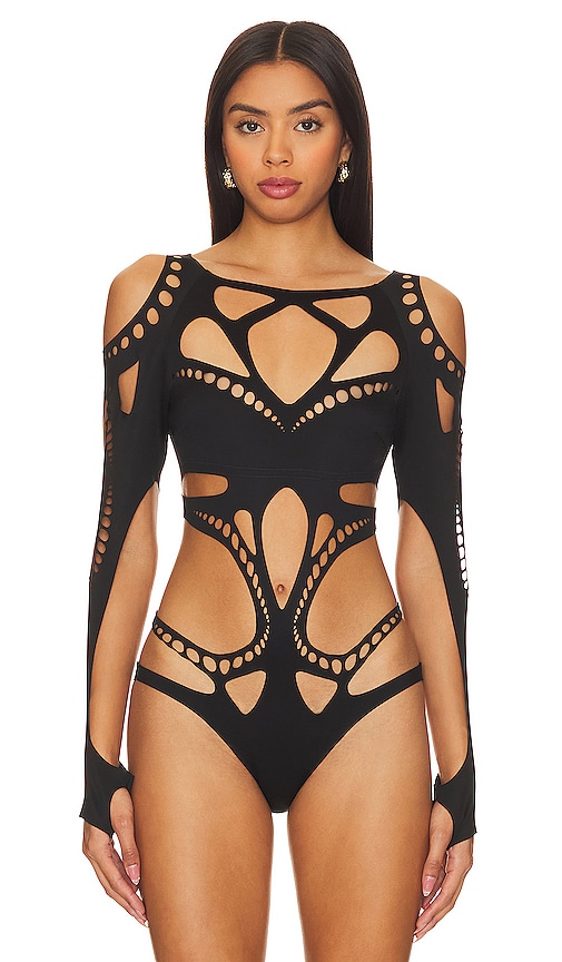 Shop Thistle And Spire Boudicca Bodysuit In Black