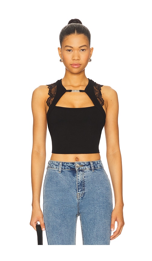 Kane Cropped Tank Top in Black. - size XL/1X (also in L, S, XS)
