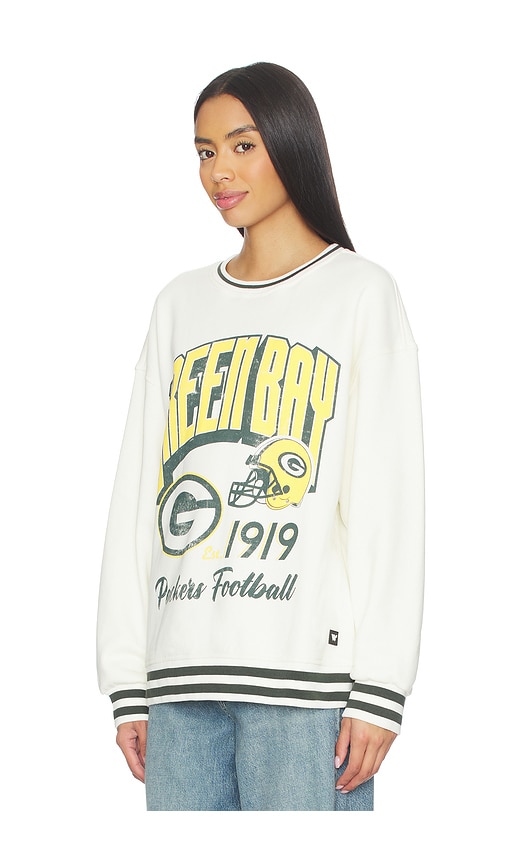 The Wild Collective Packers Oversized Baggy Sweatshirt In White