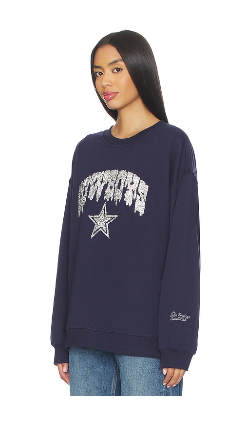  The Wild Collective Cowboys Oversized Crew Pullover With Crystal Rock En Navy. Taille S. Also En Xs. 