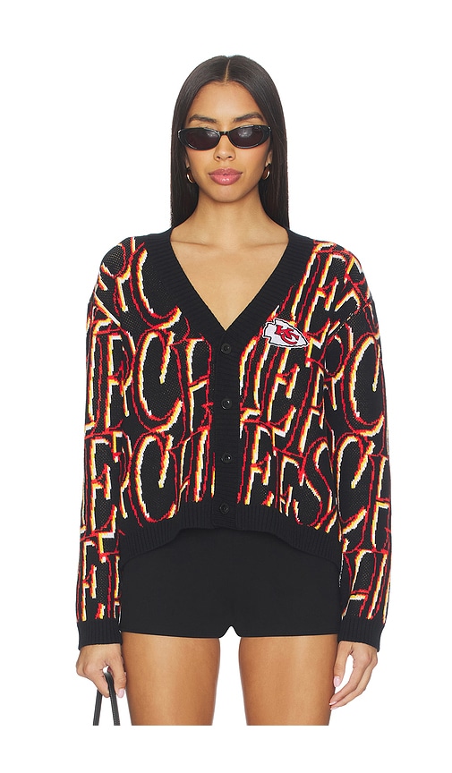 The Wild Collective Chiefs Cropped Cardigan In Black