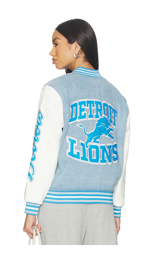 The Wild Collective Detroit Lions Denim Varsity
