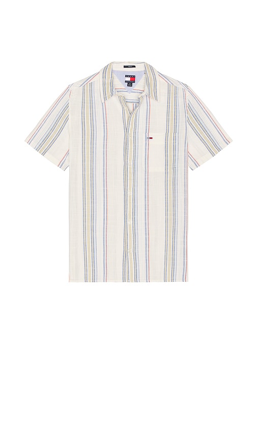 Slub Stripe Shirt in White. - size L (also in M, S, XL/1X) - Tommy Jeans - Modalova